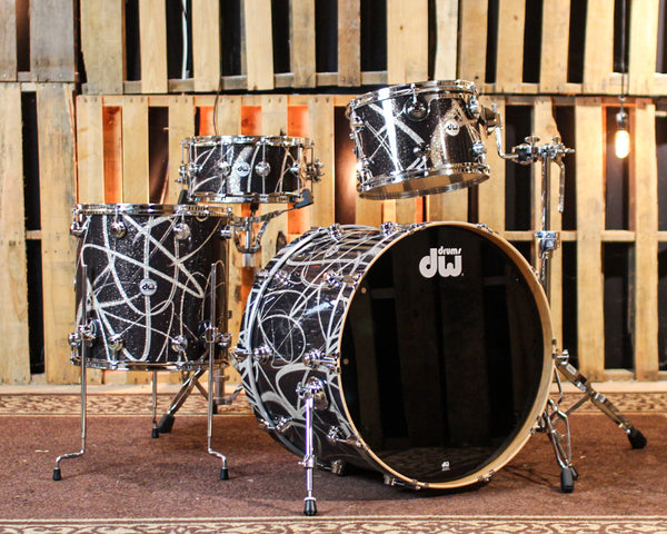 DW Collector's Cherry HVLT Smoke Glass Contrail Drum Set - 24,13,16,14sn - SO#1391000