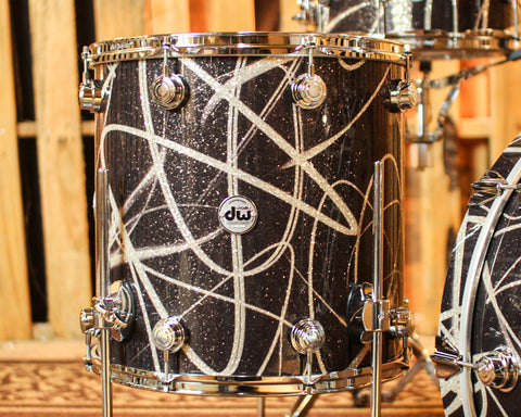 DW Collector's Cherry HVLT Smoke Glass Contrail Drum Set - 24,13,16,14sn - SO#1391000