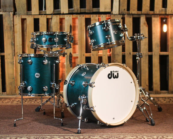 DW Collector's Santa Monica Teal Satin Oil Drum Set - 20,12,14,14sn - SO#1432853