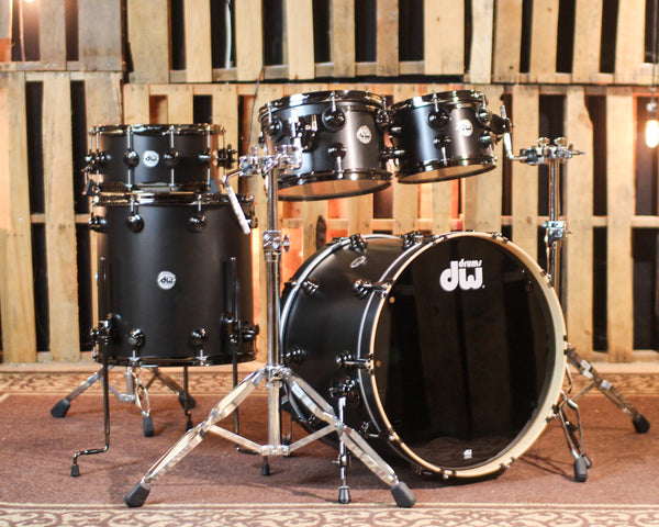 DW Collector's SonicPly Ebony Satin Oil Drum Set - 22,10,12,16,14sn - SO#1412867