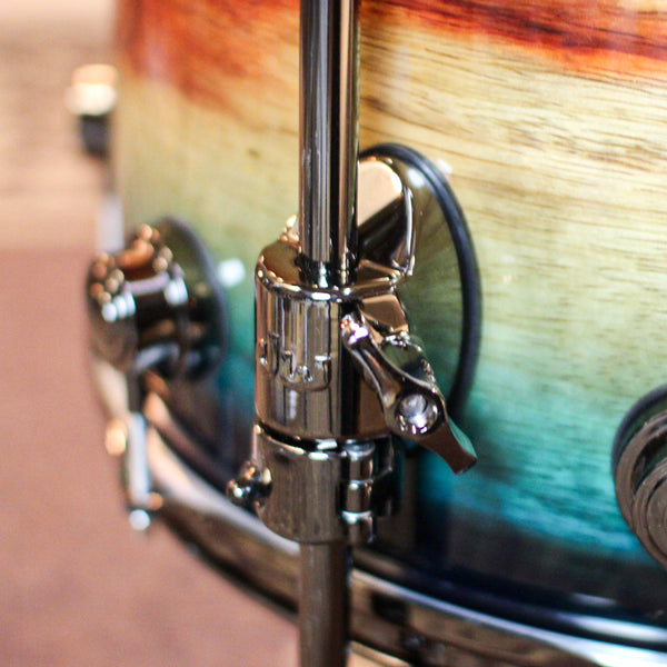 DW Collector's SonicPly Royal Blue Burst over Horizontal Padauk Drum Set - 22,10,12,14,16,14sn - SO#1391943