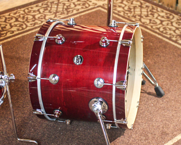 DW Performance Cherry Stain Lacquer Bop Drum Set - 14x18, 8x12, 14x14