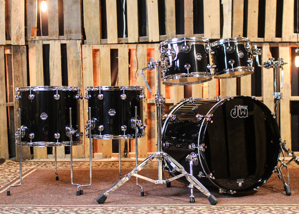 DW Performance Piano Black Lacquer 5pc Drum Set - 18x22, 8x10, 9x12, 12x14, 14x16