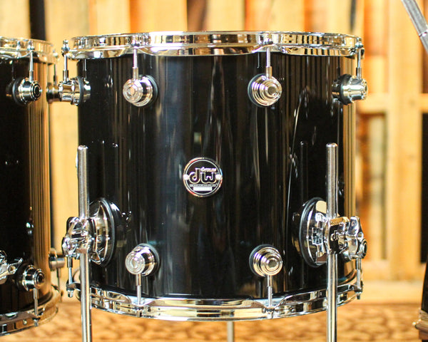 DW Performance Piano Black Lacquer 5pc Drum Set - 18x22, 8x10, 9x12, 12x14, 14x16