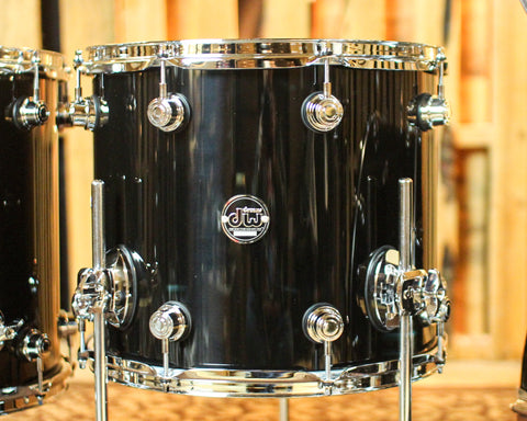 DW Performance Piano Black Lacquer 6pc Drum Set - 18x22, 7x8, 8x10, 9x12, 12x14, 14x16