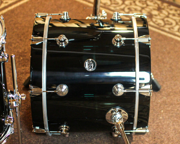 DW Performance Piano Black Lacquer Bop Drum Set - 14x18, 8x12, 14x14