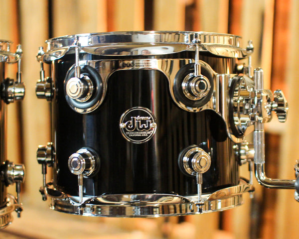DW Performance Piano Black Lacquer Stage Drum Set - 18x22, 8x10, 9x12, 14x16