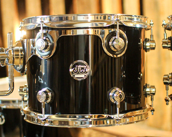 DW Performance Piano Black Lacquer Stage Drum Set - 18x22, 8x10, 9x12, 14x16