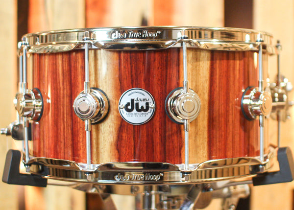 DW 6.5x14 Collector's Cherry/Spruce Candy Stripe Padauk Snare Drum - SO#1302280