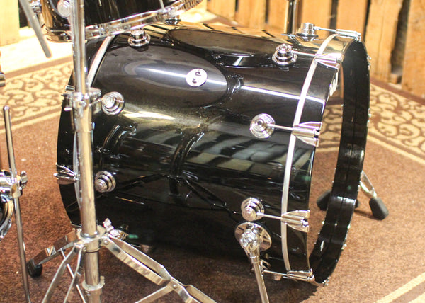 DW Collector's Birch Metallic Black Lacquer Drum Set - 20x22,10x10,12x12,13x13,14x14,16x16,7x14 - SO#1291944