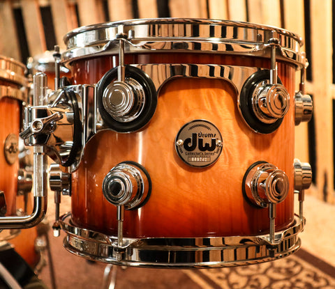 DW Collector's Natural To Deep Red Burst Over Quilted Maple Kit - SO#1134318