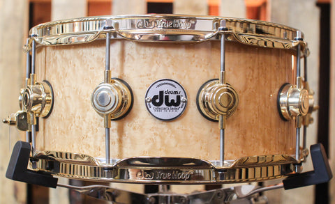 DW Collector's "10+6" Natural Birdseye Maple Snare Drum - SO#1096614 - 6x14