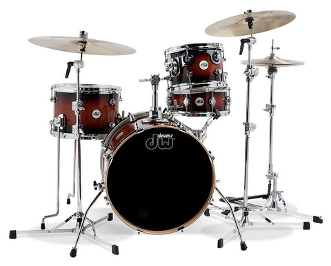 DW Design Tobacco Burst Lacquer Mini Pro Drum Set - 18,10,13,13sn - DDLG1804TB