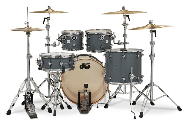 DW Design 4-Piece Steel Gray Lacquer Drum Set - 22,10,12,16 - DDLG2214SG