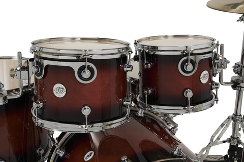 DW Design 4-Piece Tobacco Burst Lacquer Drum Set - 22,10,12,16 - DDLG2214TB