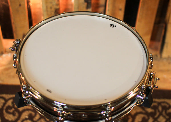DW 3.14x14 Collector's Maple Mahogany Smoked Figured Eucalyptus Pi Snare Drum - SO#1424828