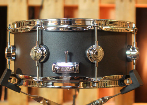 DW 5.5x13 Collector's 3mm Black Powder Coated Aluminum Snare Drum