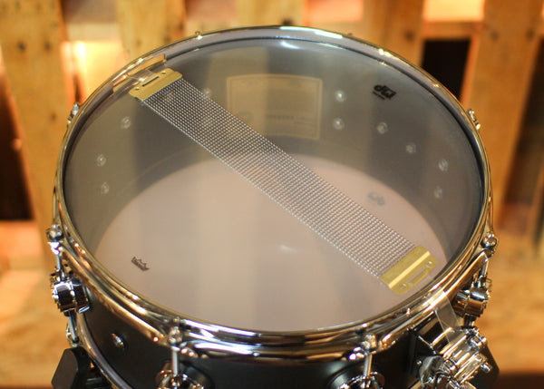 DW 5.5x13 Collector's 3mm Black Powder Coated Aluminum Snare Drum
