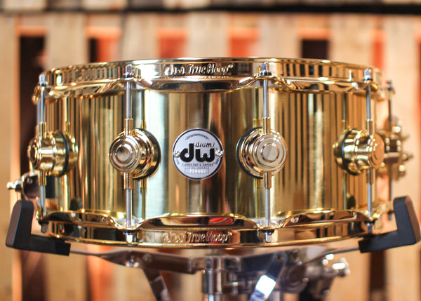 DW 5.5x14 Collector's Bell Brass Snare Drum w/ Gold Hardware
