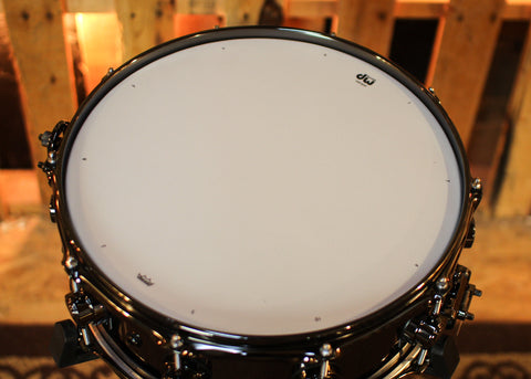 DW 5.5x14 Collector's Black Nickel over Brass Snare Drum w/ Black Nickel Hardware