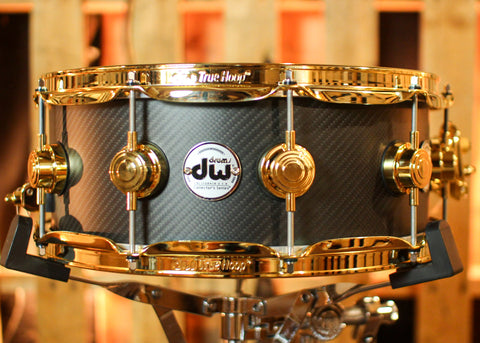 DW 5.5x14 Collector's Carbon Fiber Snare Drum w/ Gold Hardware - DRVF5514SVG