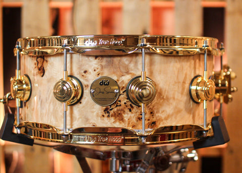 DW 5.5x14 Collector's Jazz Series Maple Gum Natural Lacquer over Mapa Burl Snare Drum - SO#1409989