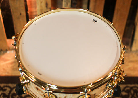 DW 5.5x14 Collector's Jazz Series Maple Gum Natural Lacquer over Mapa Burl Snare Drum - SO#1409989