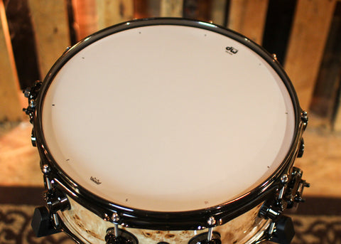 DW 5.5x14 Collector's Maple VLT Natural Lacquer over Mapa Burl Snare Drum - SO#1409987