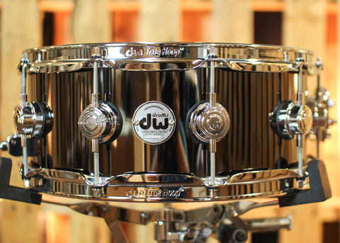DW 5.5x14 Collector's Polished Black Nickel over Brass Snare Drum - DRVB5514SVC