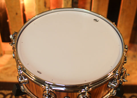 DW 5x14 Collector's Maple 333 Natural Hard Satin over Santos Rosewood Snare Drum - SO#1448314