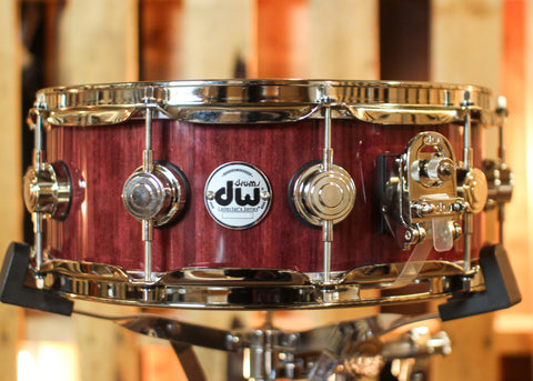 DW 5x14 Collector's Purpleheart VLT Natural Lacquer Snare Drum - SO#1430000
