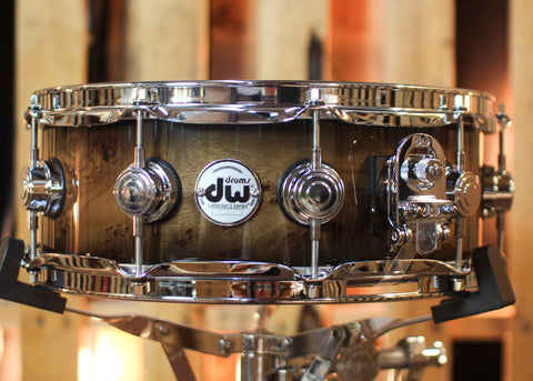 DW 5x14 Collector's SonicPly Candy Black Burst over Elm Burl Snare Drum - SO#1448319