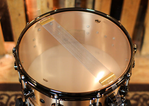 DW 6.5x14 Collector's 3mm Brushed Bell Bronze Snare Drum w/ Black Nickel Hardware - DRVZ6514SVN