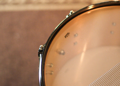 DW 6.5x14 Collector's 3mm Brushed Bell Bronze Snare Drum w/ Black Nickel Hardware - DRVZ6514SVN
