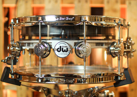 DW 6.5x14 Collector's Limited Edition Clear Acrylic Zikit Snare Drum - SO#1391044