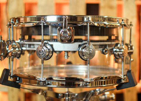 DW 6.5x14 Collector's Limited Edition Clear Acrylic Zikit Snare Drum - SO#1391044