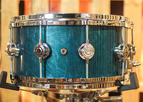 DW 6.5x14 Collector's Birch HVLT Azure Stain Lacquer Snare Drum - SO#1291844