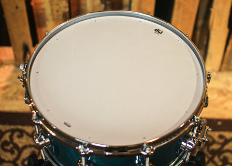 DW 6.5x14 Collector's Birch HVLT Azure Stain Lacquer Snare Drum - SO#1291844