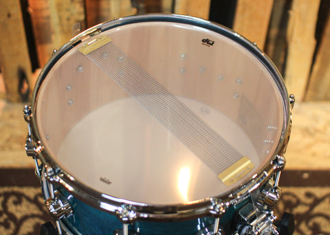 DW 6.5x14 Collector's Birch HVLT Azure Stain Lacquer Snare Drum - SO#1291844