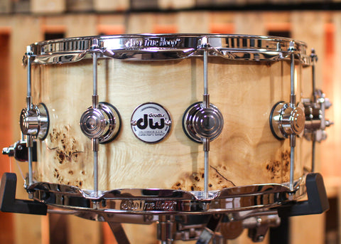 DW 6.5x14 Collector's Cherry Mahogany Mapa Burl Snare Drum - SO#1315782