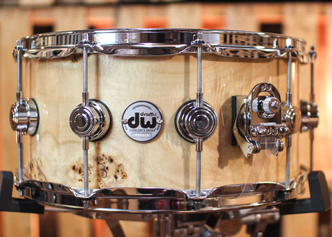 DW 6.5x14 Collector's Cherry Mahogany Mapa Burl Snare Drum - SO#1315782