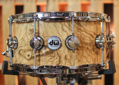 DW 6.5x14 Collector's Cherry/Spruce Olive Ash Burl Snare Drum - SO#1315771