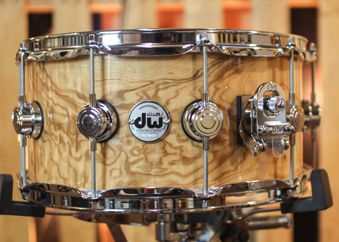 DW 6.5x14 Collector's Cherry/Spruce Olive Ash Burl Snare Drum - SO#1315771