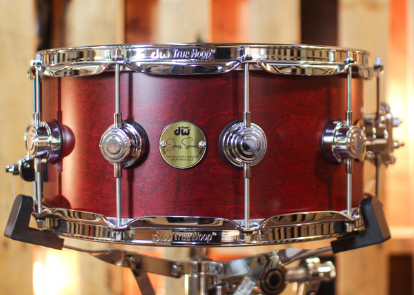 DW 6.5x14 Collector's Jazz Mahogany Gum Cherry Satin Oil Snare Drum - SO#1450175