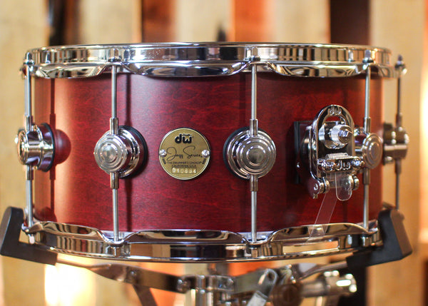 DW 6.5x14 Collector's Jazz Mahogany Gum Cherry Satin Oil Snare Drum - SO#1450175