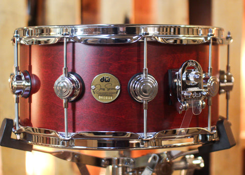 DW 6.5x14 Collector's Jazz Mahogany Gum Cherry Satin Oil Snare Drum - SO#1450175