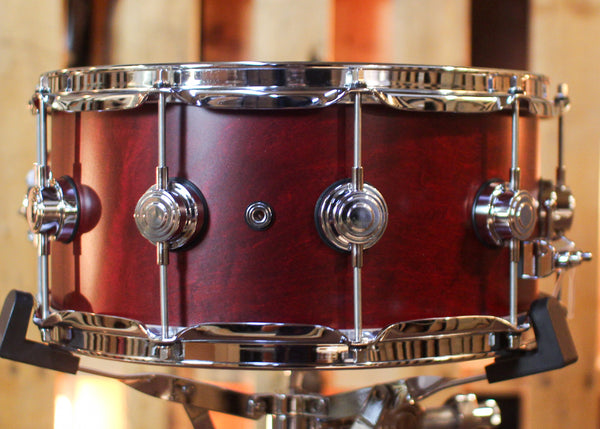 DW 6.5x14 Collector's Jazz Mahogany Gum Cherry Satin Oil Snare Drum - SO#1450175