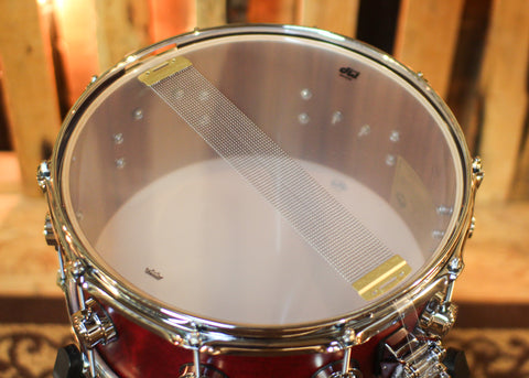 DW 6.5x14 Collector's Jazz Mahogany Gum Cherry Satin Oil Snare Drum - SO#1450175