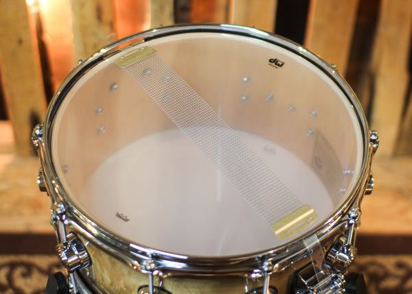 DW 6.5x14 Collector's Jazz Maple Gum Candy Black Burst over Mapa Burl Snare Drum - SO#1450173