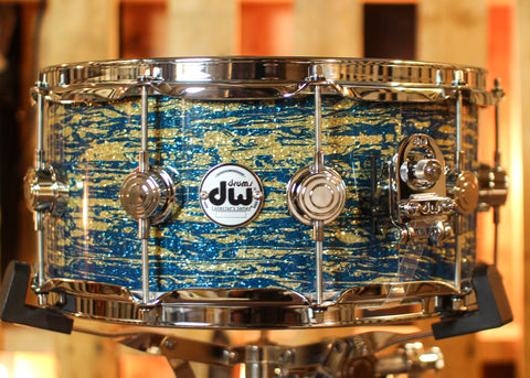 DW 6.5x14 Collector's Maple 333 Blue Oyster Glass Snare Drum - SO#1441174